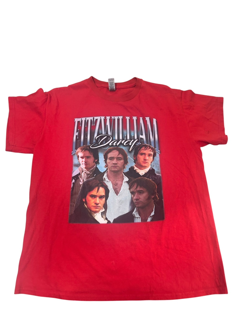 Pride & Prejudice Mr. Darcy Graphic Tee | Size M | Red Literary Bookish T-Shirt